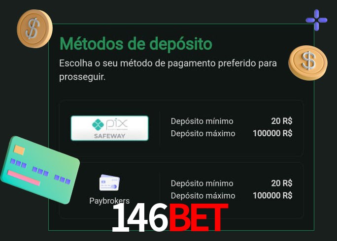 O cassino 146bet oferece uma grande variedade de métodos de pagamento